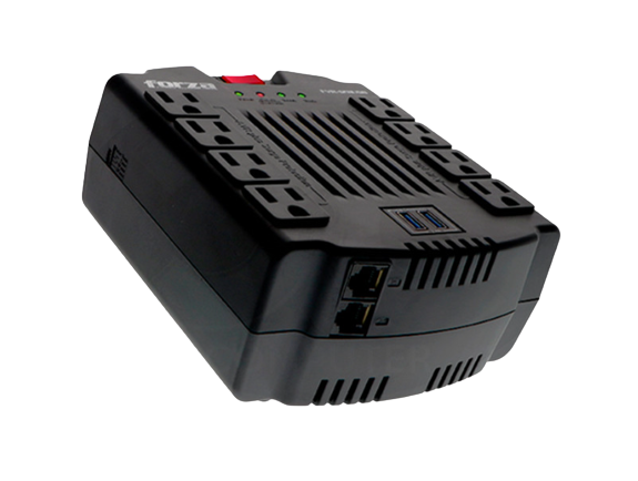 ESTABILIZADOR, FORZA, FVR-1202 1200VA/600W 8 PUERTOS 2 USB - Vista 2